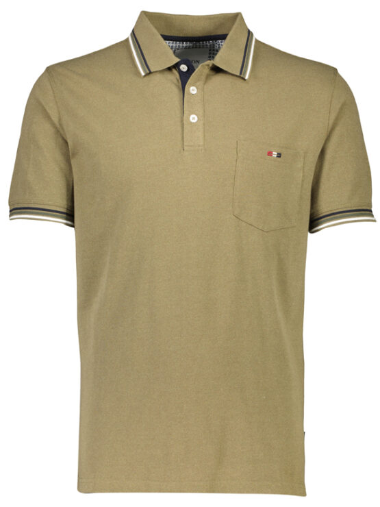 Bison Polo T-Shirt (Olive Dust)