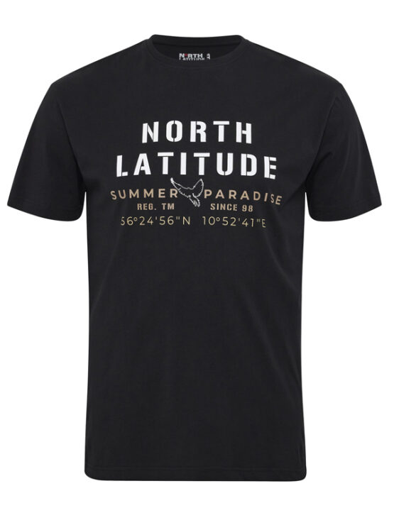 North Latitude Print T-Shirt (Sort)