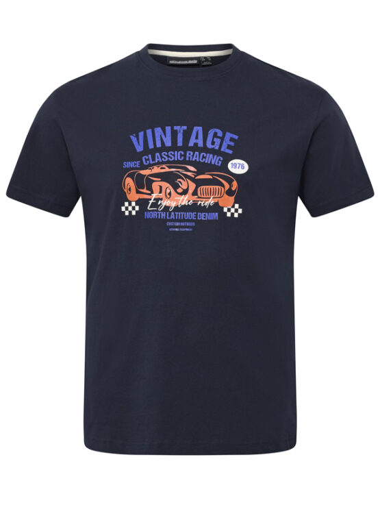 Classic Racing Print T-Shirt (Navy)