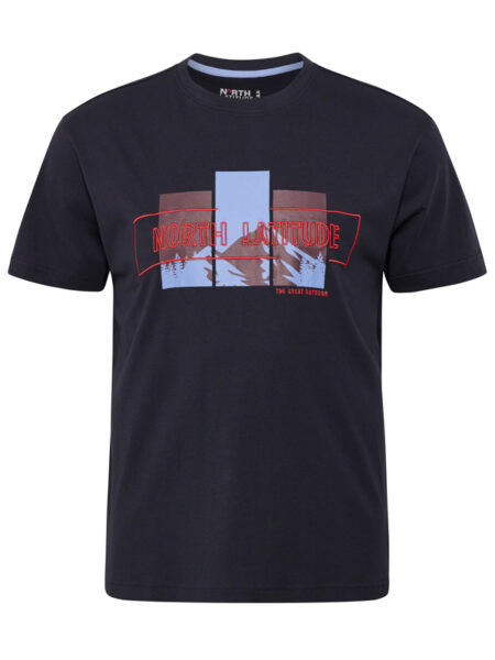 NORTH LATITUDE Print T-Shirt (Navy)