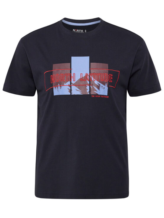 NORTH LATITUDE Print T-Shirt (Navy)