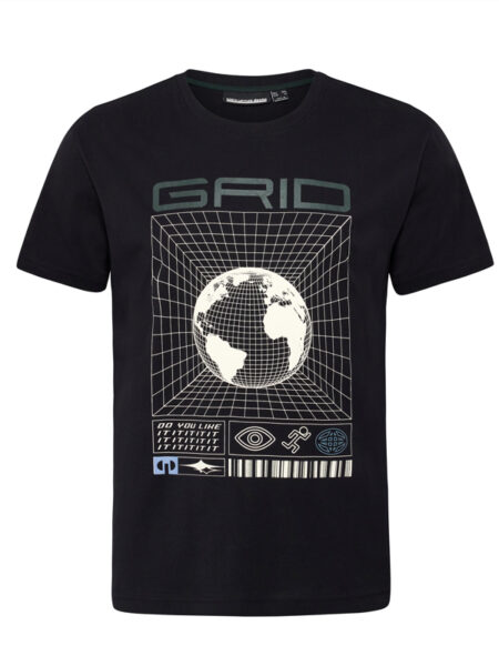GRID Print T-Shirt (Sort)